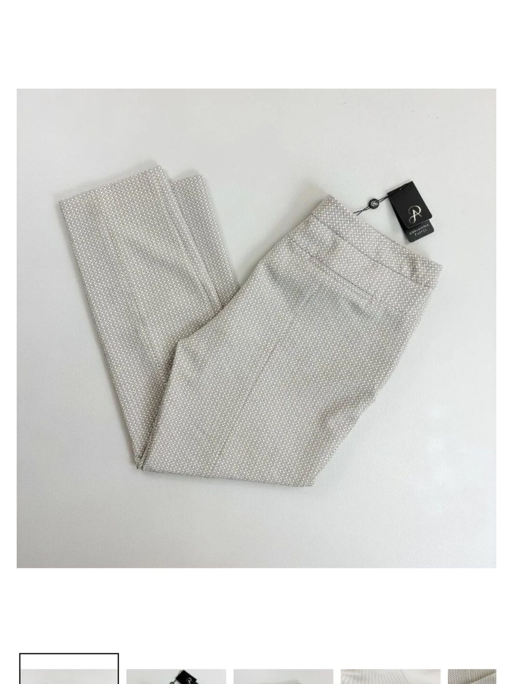 Adrianna Papell Cream Light Beige Patterned Women's Dress Pants